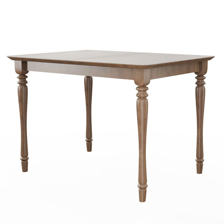 Extendable Wooden Butterfly Leaf Dinette Table Rectangle Dining Tabletop with Rubber Wood Legs Mahogany Finish