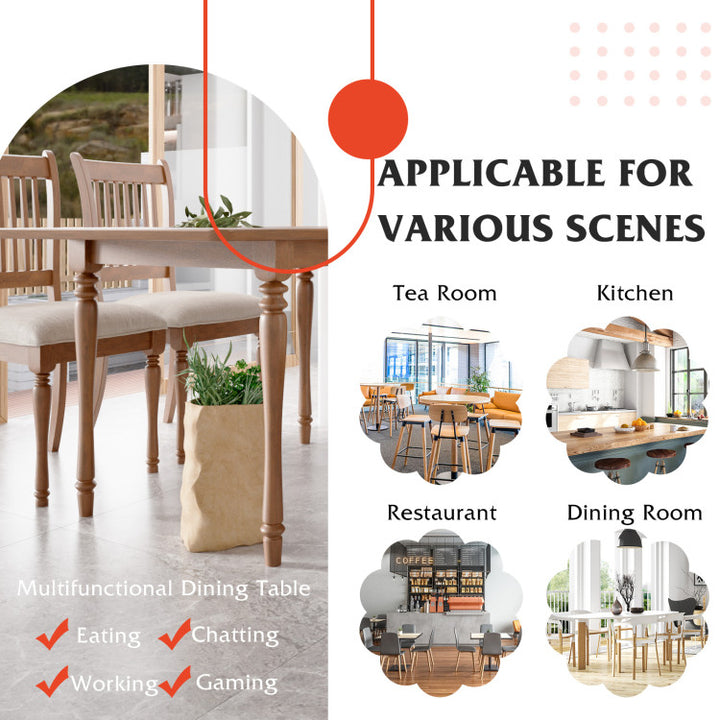 Extendable Wooden Butterfly Leaf Dinette Table Rectangle Dining Tabletop with Rubber Wood Legs Mahogany Finish