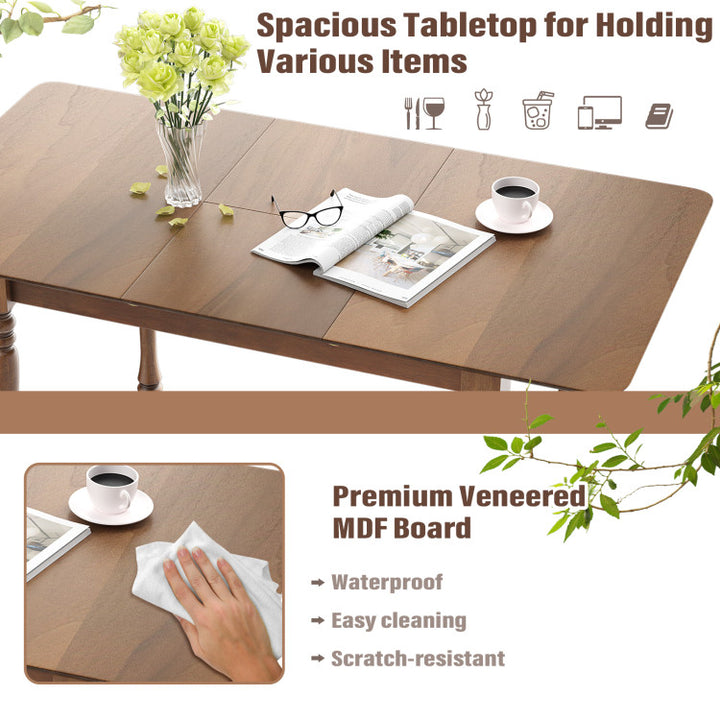 Modern Extendable Dining Table Butterfly Leaf Rectangle Tabletop with Hardwood Structure