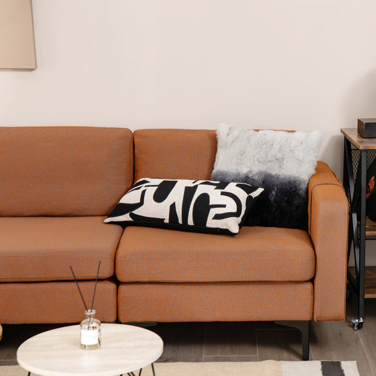 Modern Loveseat Sofa Couch with Cushion and Side Storage Pocket