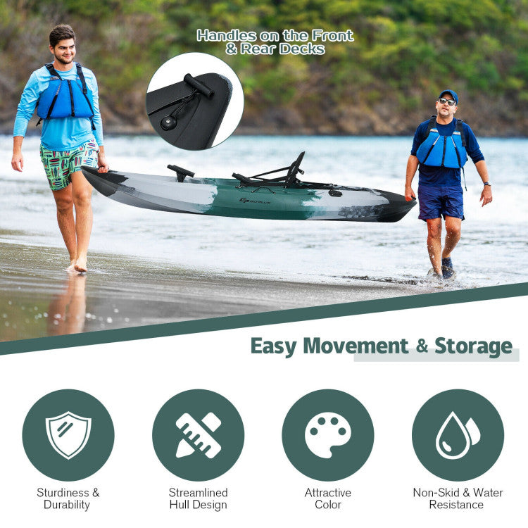 One-Person Sit-on-Top Fishing Kayak Boat with Aluminum Paddle and Comfortable Seat