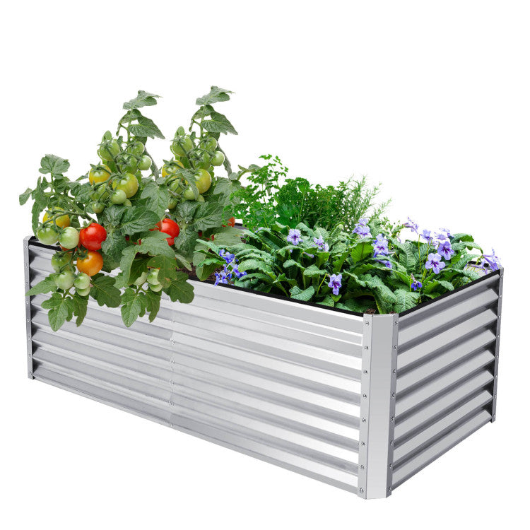 72" x 36" x 24" Outdoor Metal Planter Raised Garden Bed 269 Gallon Garden Box for Lawn Backyard