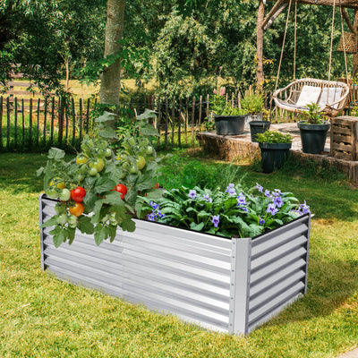 72" x 36" x 24" Outdoor Metal Planter Raised Garden Bed 269 Gallon Garden Box for Lawn Backyard