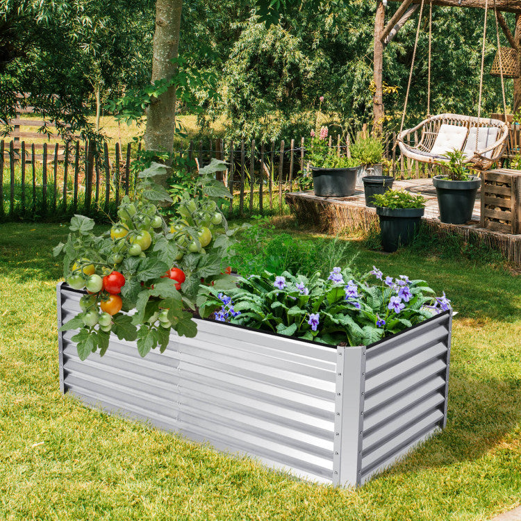 72" x 36" x 24" Outdoor Metal Planter Raised Garden Bed 269 Gallon Garden Box for Lawn Backyard