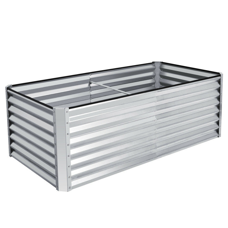 72" x 36" x 24" Outdoor Metal Planter Raised Garden Bed 269 Gallon Garden Box for Lawn Backyard