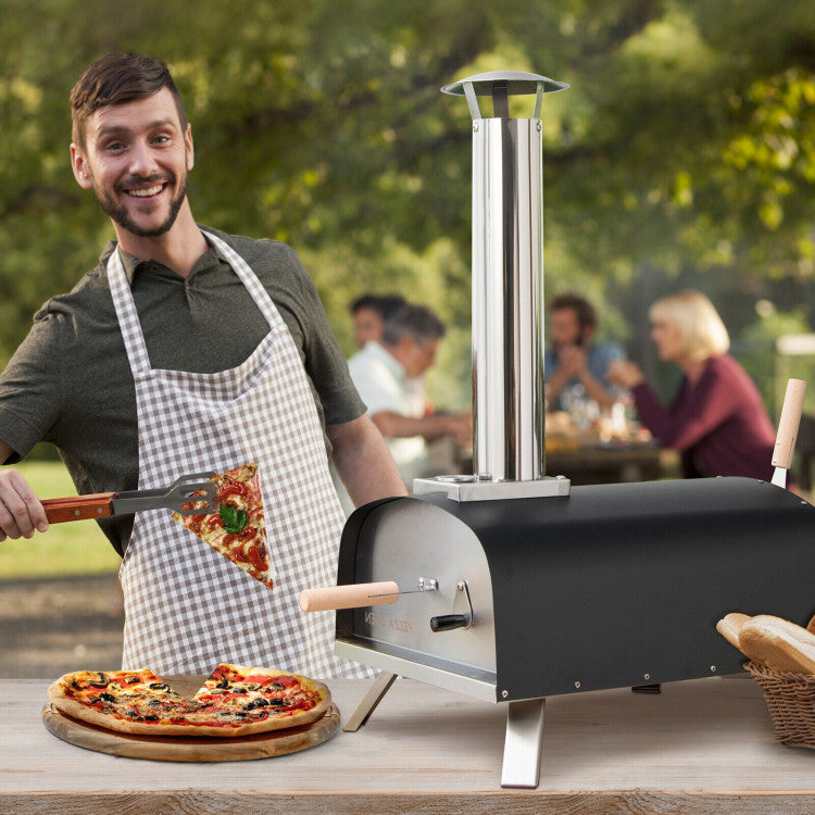 Outdoor Portable 2-in-1 Pizza and Grill Oven Wood Pellet Pizza Maker Machine