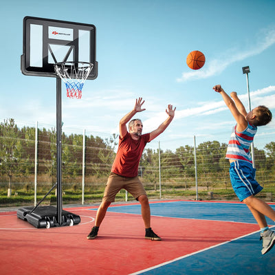 Outdoor Portable Basketball Hoop Stand Goal System with Adjustable Height and Shatterproof Backboard