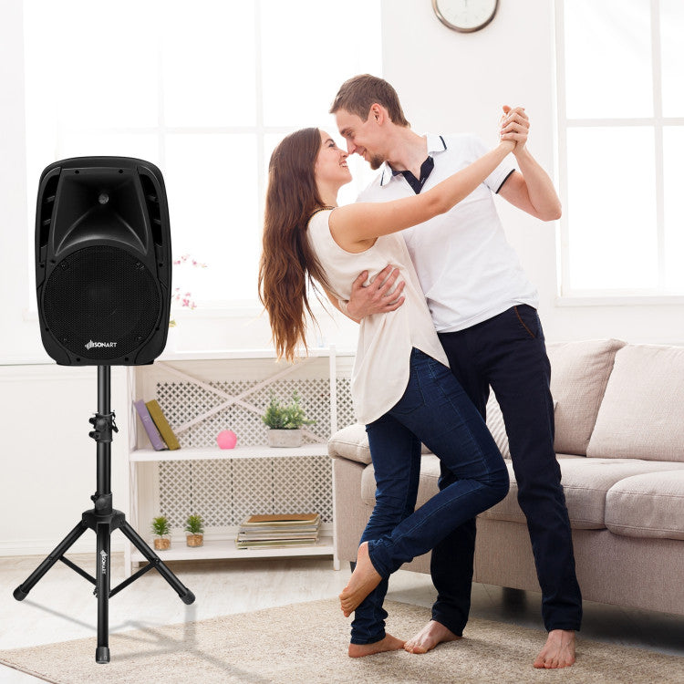 Portable 1600W Dual Powered PA Speaker System Combo Set Sonart All-in-one Speaker Set with Remote Control 2 Speaker Stands