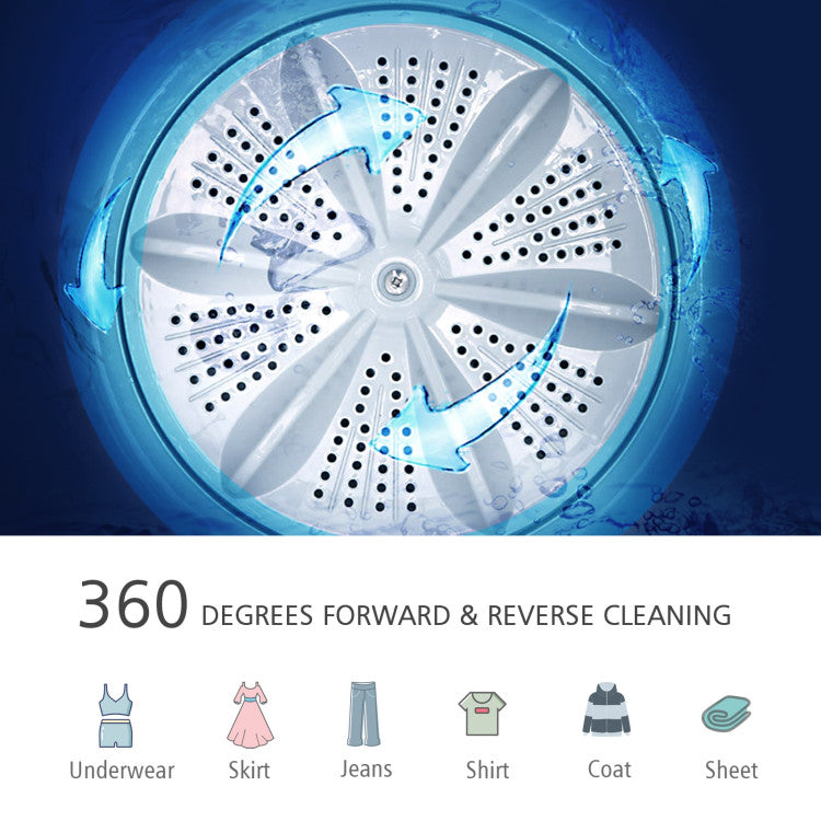 Full-Automatic Washing Machine 7.7 lbs Washer/Spinner Germicidal UV Light  Blue 