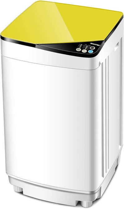 Portable Full-Automatic Washing Machine 7.7lbs Compact Laundry Washer Spin Combo with 6 Programs and Adjustable Feet