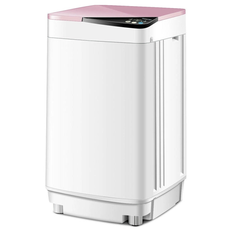 Portable Full-Automatic Washing Machine 7.7lbs Compact Laundry Washer Spin Combo with 6 Programs and Adjustable Feet