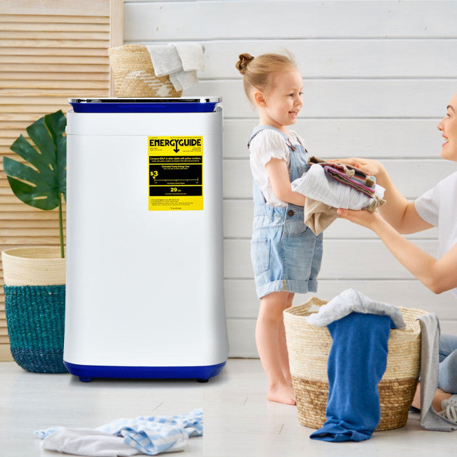 Portable Full Automatic Washing Machine 7.7lbs Compact Washer with 24-Hour Delay Function