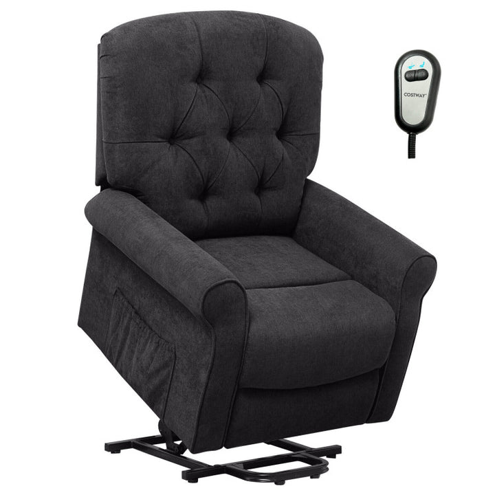 Power Lift Chair Electric Recliner Sofa with Adjustable Backrest Footrest and Side Pocket for Elderly