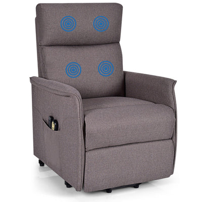 Power Lift Massage Recliner Chair Soft Warm Fabric Sofa Lounge Chair Home Theater Seating with Remote Control and Heavy Padded Cushion for Elderly