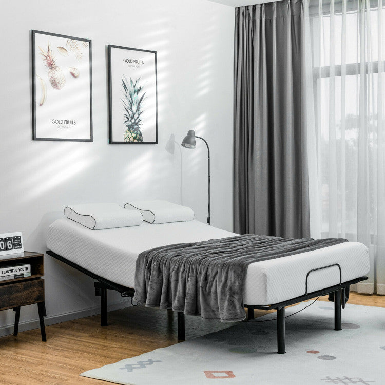 Queen Size Electric Adjustable Bed Base Zero Gravity Bed Frame with Remote and LED Light