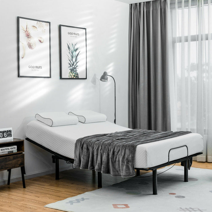 Queen Size Electric Adjustable Bed Base Zero Gravity Bed Frame with Remote and LED Light