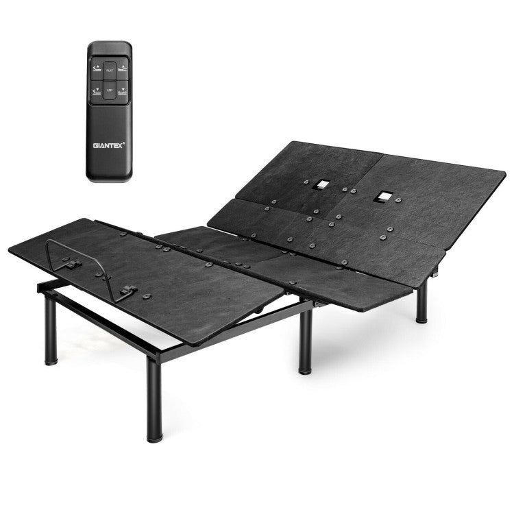 Queen Size Electric Adjustable Bed Base Zero Gravity Bed Frame with Remote and LED Light