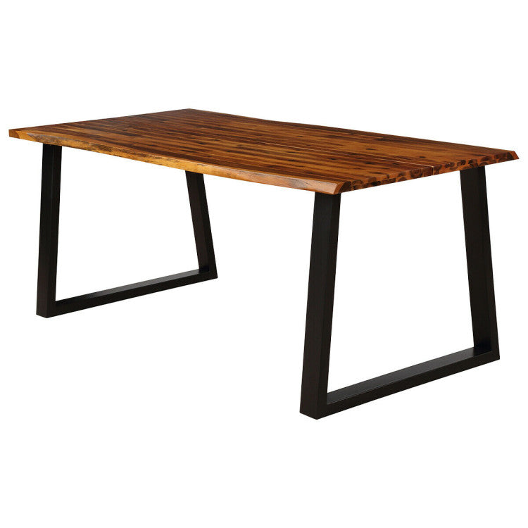 Rectangular Acacia Wood Patio Dining Table Rustic Large Chic Table