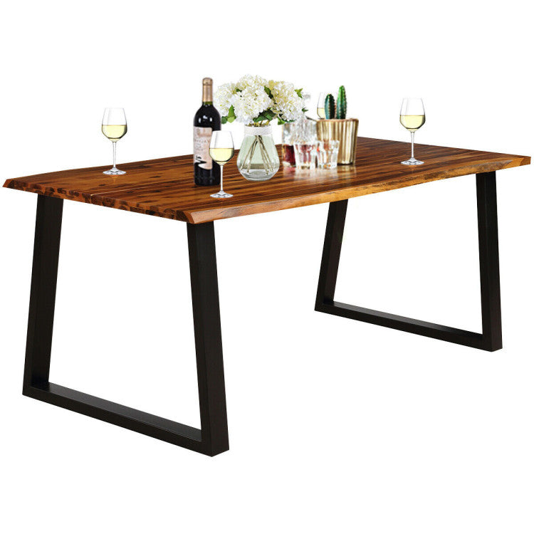 Rectangular Acacia Wood Patio Dining Table Rustic Large Chic Table