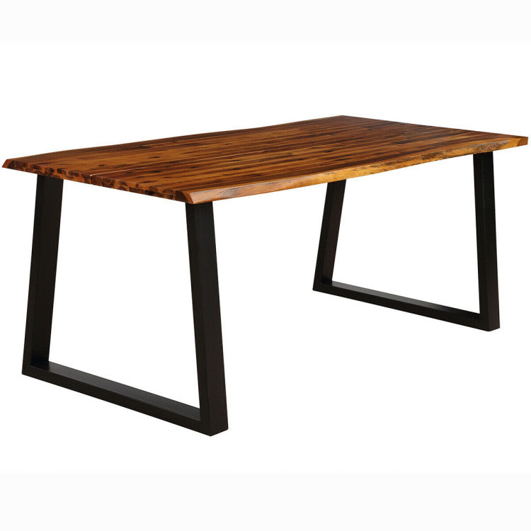 Rectangular Acacia Wood Patio Dining Table Rustic Large Chic Table