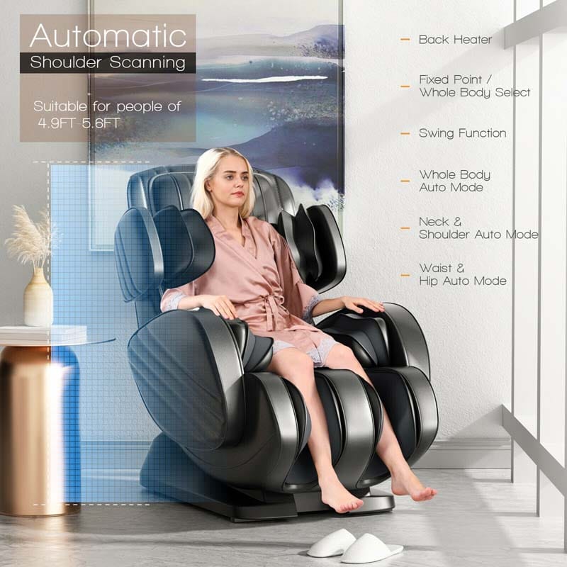 SL Track 3D Full Body Massage Chair Assembly-Free Zero Gravity Massage Recliner with Heat-Canada Only