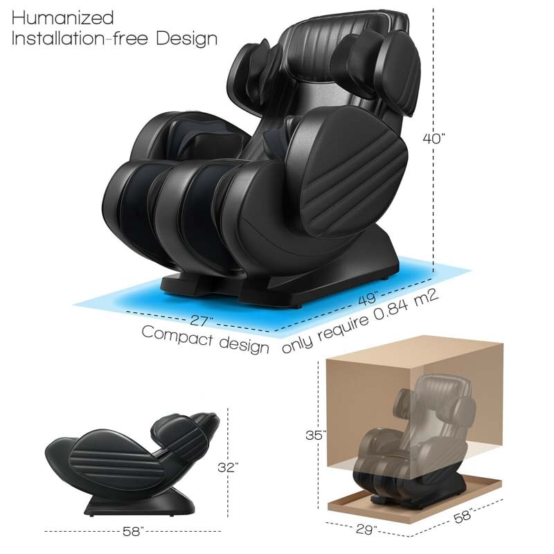 SL Track 3D Full Body Massage Chair Assembly-Free Zero Gravity Massage Recliner with Heat-Canada Only