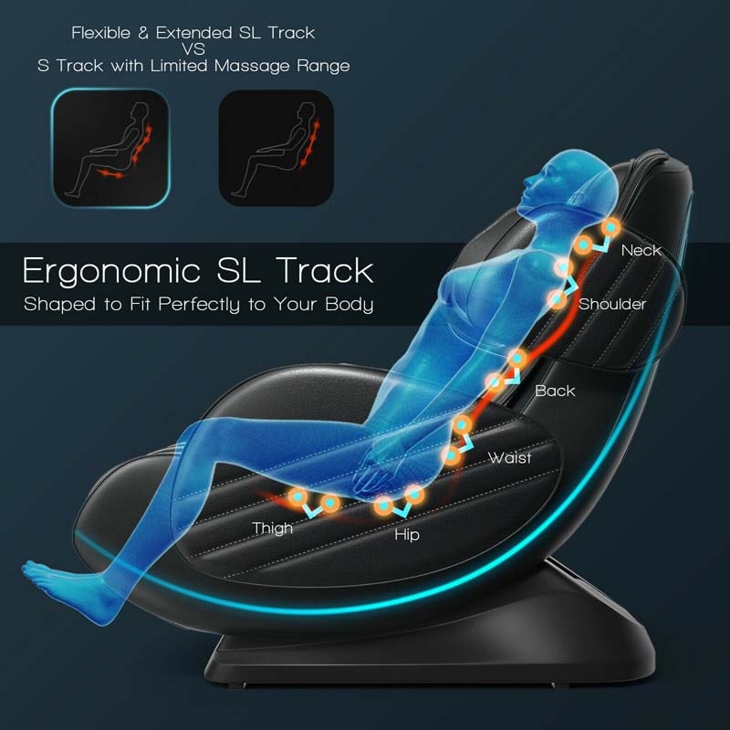 SL Track 3D Full Body Massage Chair Assembly-Free Zero Gravity Massage Recliner with Heat-Canada Only