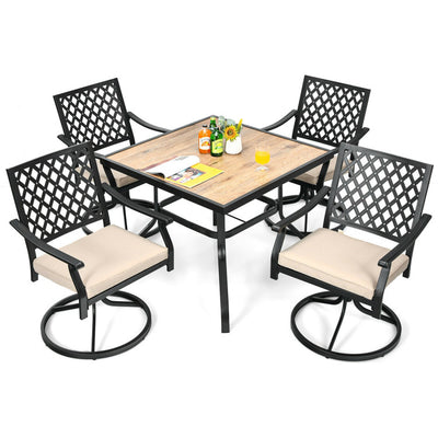 Set of 2 Patio Dining Chairs Outdoor 360° Swivel Rocker Chair Bistro Set with Cushion and Armrest