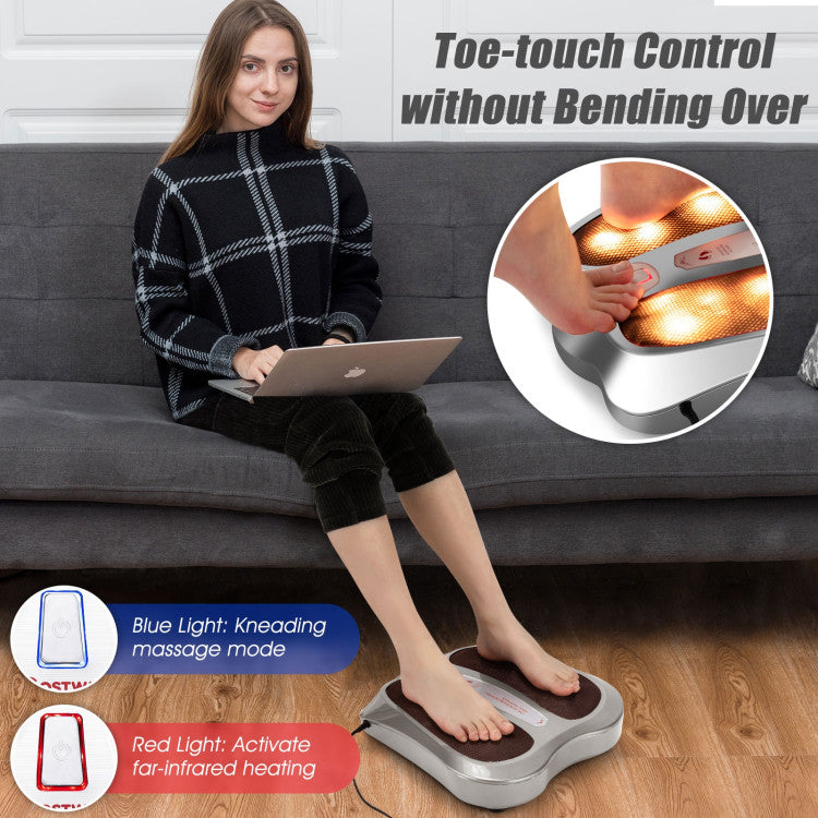 Shiatsu Electric Foot and Calf Massager 18 Deep-Kneading Feet Stress Reliever with Heat for Muscle Pain Relief