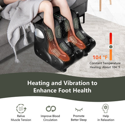Shiatsu Electric Foot and Calf Massager with Heat Vibration Deep Kneading