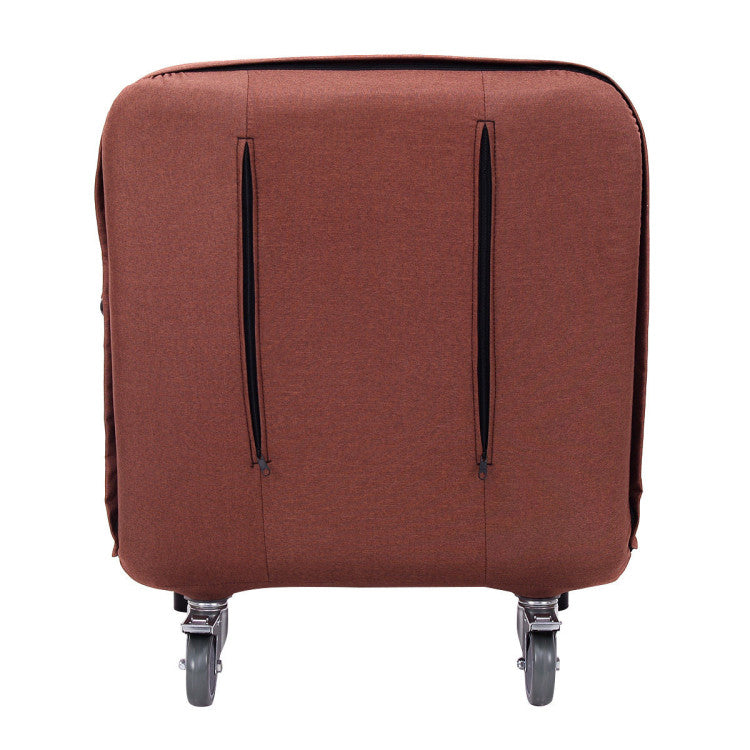 Single Person Recliner Folding Chaise Lounge Couch Convertible Sofa Bed Sleeper Chair with Adjustable Backrest