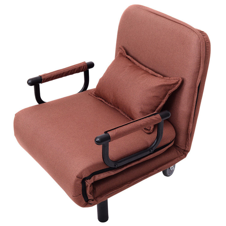 Single Person Recliner Folding Chaise Lounge Couch Convertible Sofa Bed Sleeper Chair with Adjustable Backrest