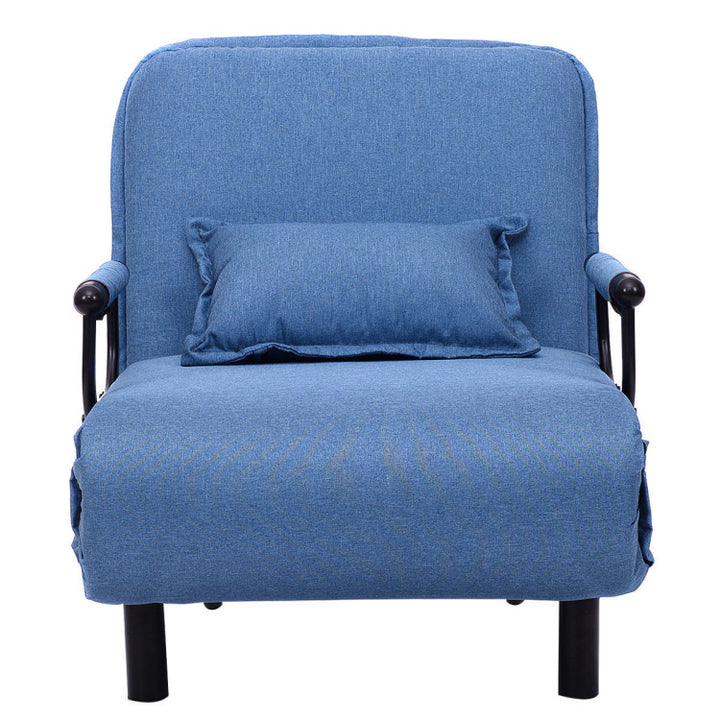 Single Person Recliner Folding Chaise Lounge Couch Convertible Sofa Bed Sleeper Chair with Adjustable Backrest