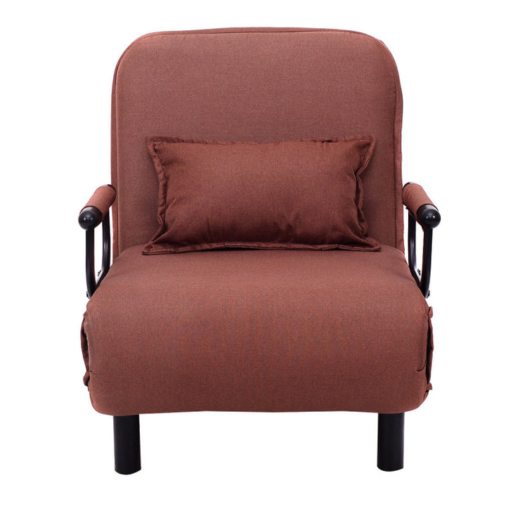 Single Person Recliner Folding Chaise Lounge Couch Convertible Sofa Bed Sleeper Chair with Adjustable Backrest