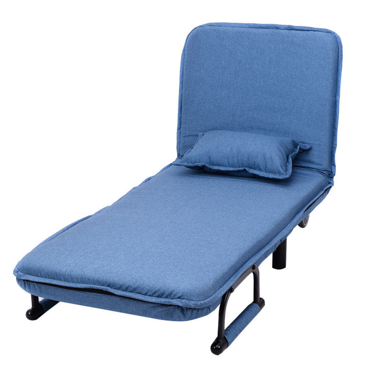 Single Person Recliner Folding Chaise Lounge Couch Convertible Sofa Bed Sleeper Chair with Adjustable Backrest
