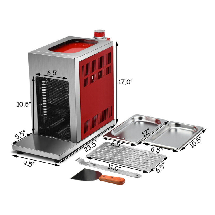 Single Propane Infrared Steak Gas Grill BBQ Stainless Steel Burner with All Grill Accessories and Height Adjustable Footpads