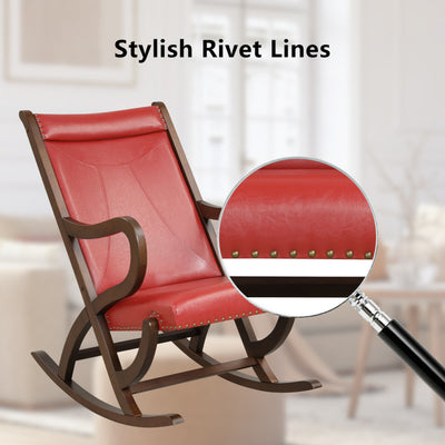 Single Rocking Chair Modern PU Leather Rocker with PU Cushion