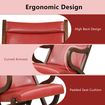 Single Rocking Chair Modern PU Leather Rocker with PU Cushion