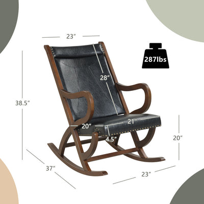 Single Rocking Chair Modern PU Leather Rocker with PU Cushion