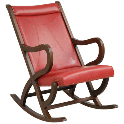 Single Rocking Chair Modern PU Leather Rocker with PU Cushion