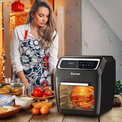8-In-1 Convection Air Dehydrator Oven 1700W Countertop Air Fryer Toaster Oven Air Broiler with Touch Screen Rotisserie Accessories