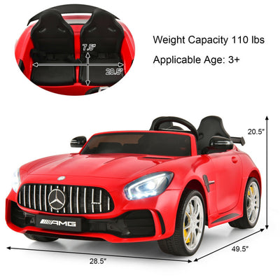 12V Kids Ride On Electric Car Licensed Mercedes Benz AMG GTR Motorized Vehicles with Remote Control