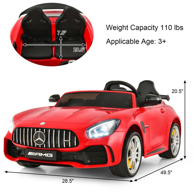 12V Kids Ride On Electric Car Licensed Mercedes Benz AMG GTR Motorized Vehicles with Remote Control