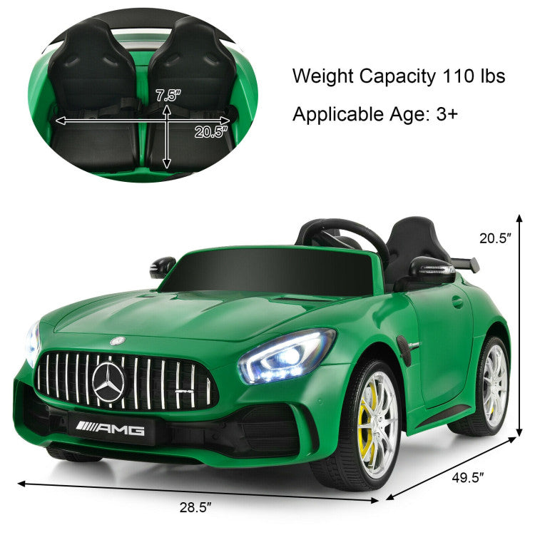 12V Kids Ride On Electric Car Licensed Mercedes Benz AMG GTR Motorized Vehicles with Remote Control