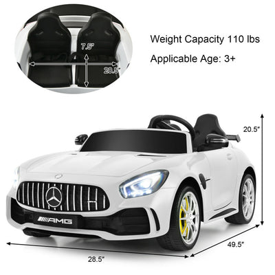 12V Kids Ride On Electric Car Licensed Mercedes Benz AMG GTR Motorized Vehicles with Remote Control