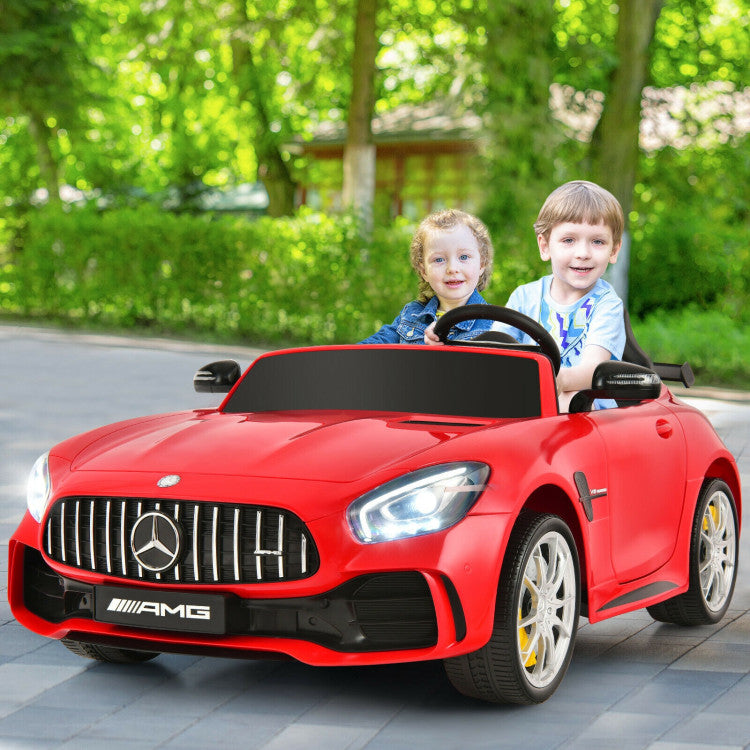 12V Kids Ride On Electric Car Licensed Mercedes Benz AMG GTR Motorized Vehicles with Remote Control