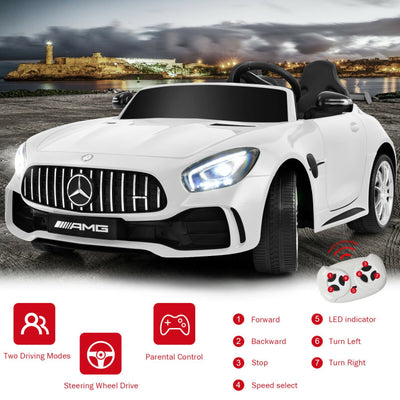 12V Kids Ride On Electric Car Licensed Mercedes Benz AMG GTR Motorized Vehicles with Remote Control