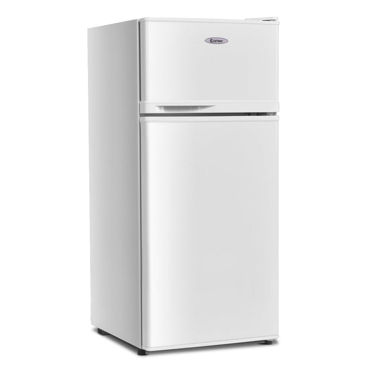 2 Doors Compact Refrigerator 3.4 cu. ft. Cold-rolled Sheet Mini Fridge with Adjustable Removable Shelves