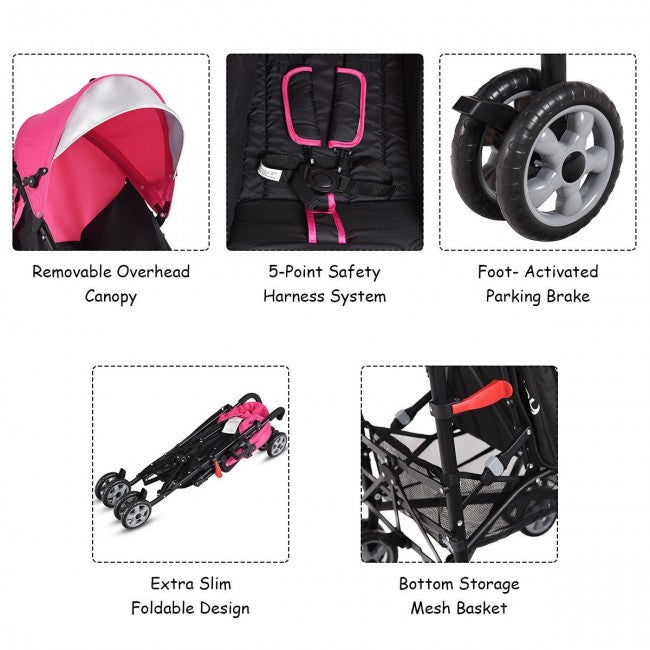 Convenience Baby Stroller Lightweight Infant Stroller with Compact Fold