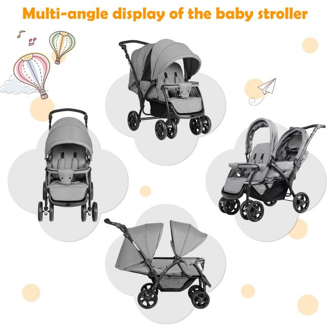 Convenience Lightweight Double Stroller for Infant & Toddler